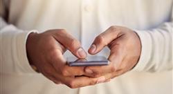 Up-close of person holding phone