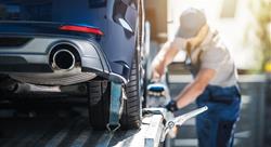 vehicle in an automotive repair shop